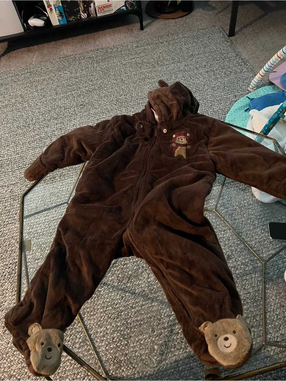 Brown Bear Plush Kids One-Piece - Nine Months